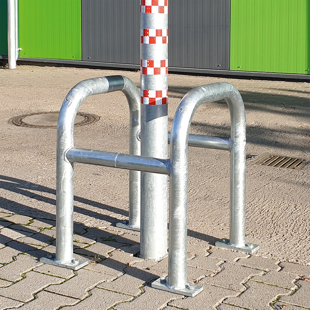 Produktabbildung Nr. 7: MORAVIA Säulen-Anfahrschutz, Aussenbereich, feuerverzinkt, Höhe 600 mm, für Säulenmasse (BxT) 400 x 400 mm