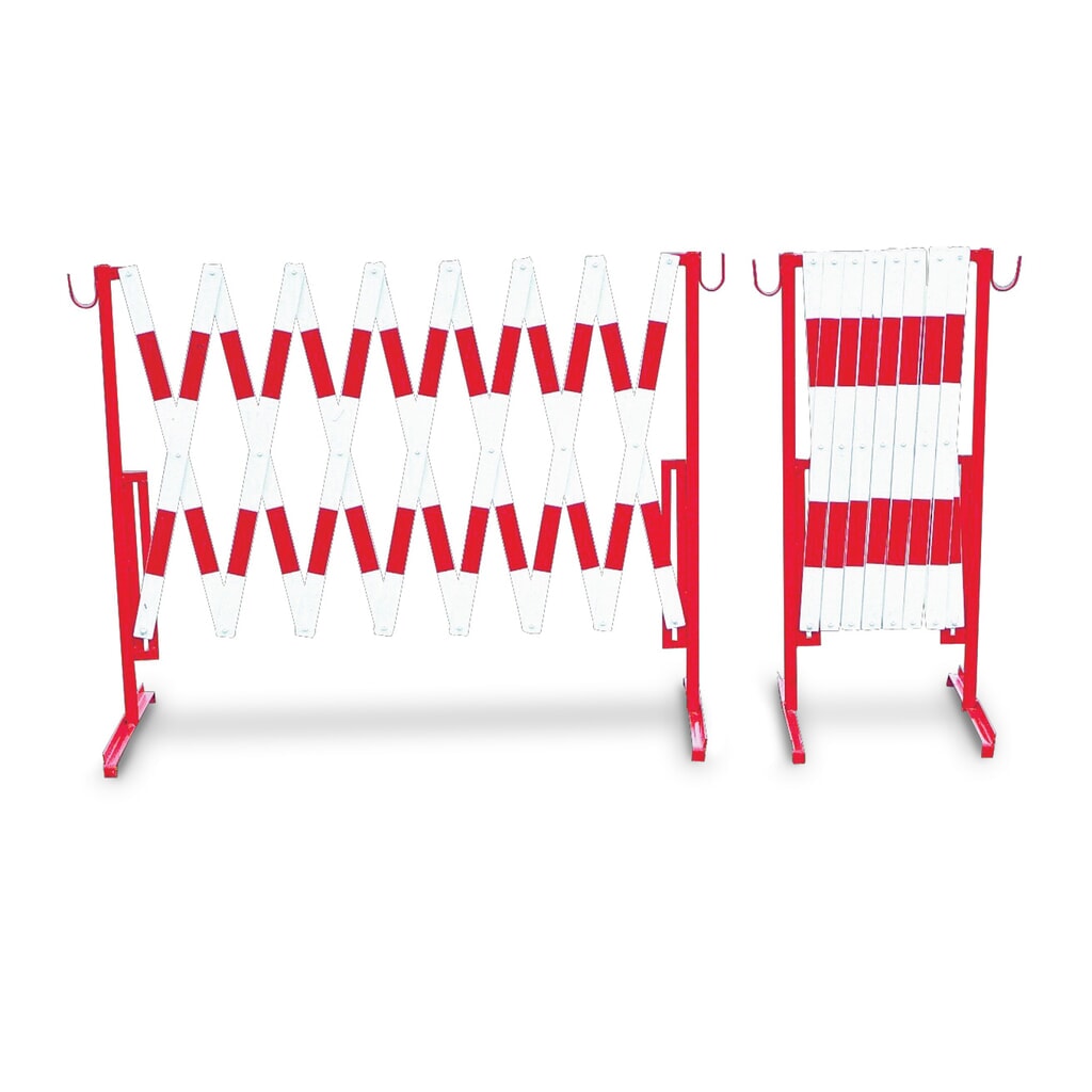 MORAVIA Scherensperre aus Stahl, rot/weiss Produktabbildung: MORAVIA Scherensperre aus Stahl, rot/weiss
