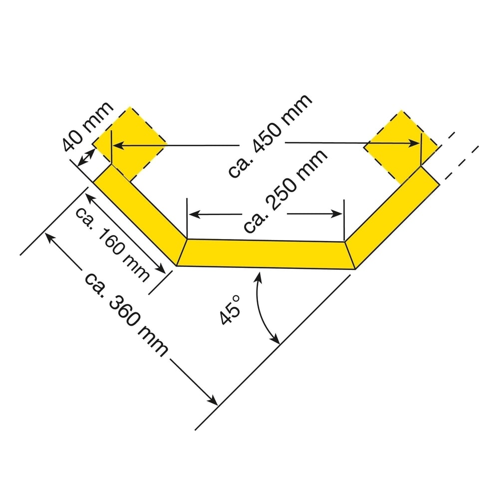 Produktabbildung Nr. 3: MORAVIA Schutzplanken C-Profil, Eckplanke, kunststoffbeschichtet, gelb
