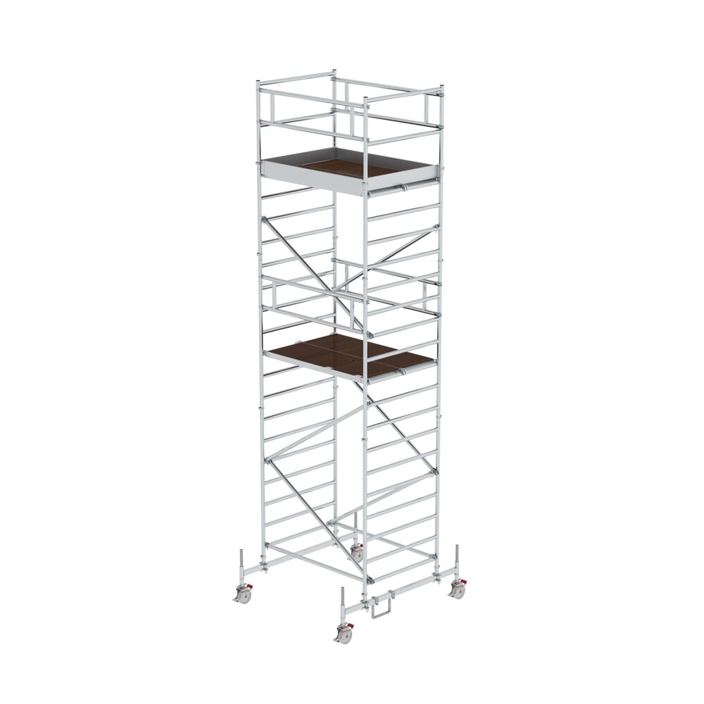 Produktabbildung Nr. 1: Munk Rollgerüst 1,35 x 1,80 m mit Fahrbalken & Doppel-Plattform Plattformhöhe 5,45 m