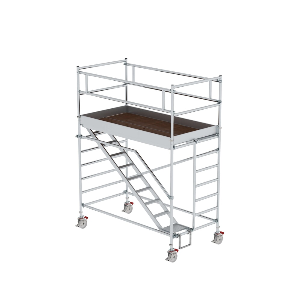 Produktabbildung: Munk Rollgerüst 1,35 x 2,45 m mit Schrägaufstiegen Plattformhöhe 2,35 m