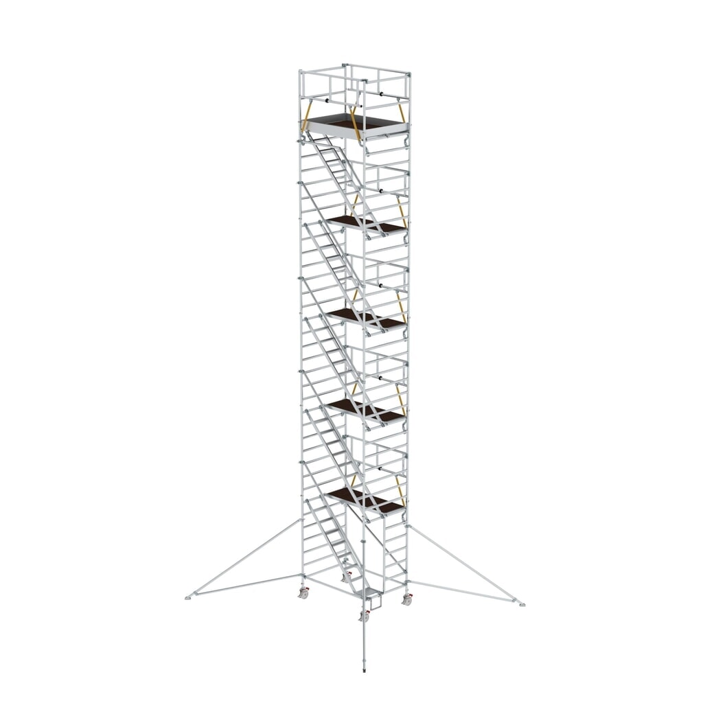 Produktabbildung: Munk Rollgerüst SG 1,35 x 1,80 m mit Schrägaufstiegen & Ausleger Plattformhöhe 10,35 m