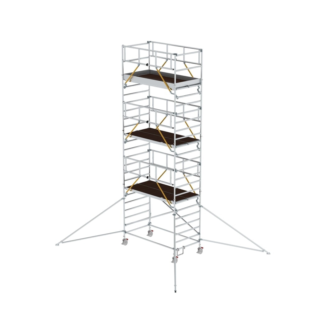Munk Rollgerüst SG 1,35 x 2,45 m mit Ausleger & Doppel-Plattform Plattformhöhe 6,43 m Produktabbildung: Munk Rollgerüst SG 1,35 x 2,45 m mit Ausleger & Doppel-Plattform Plattformhöhe 6,43 m