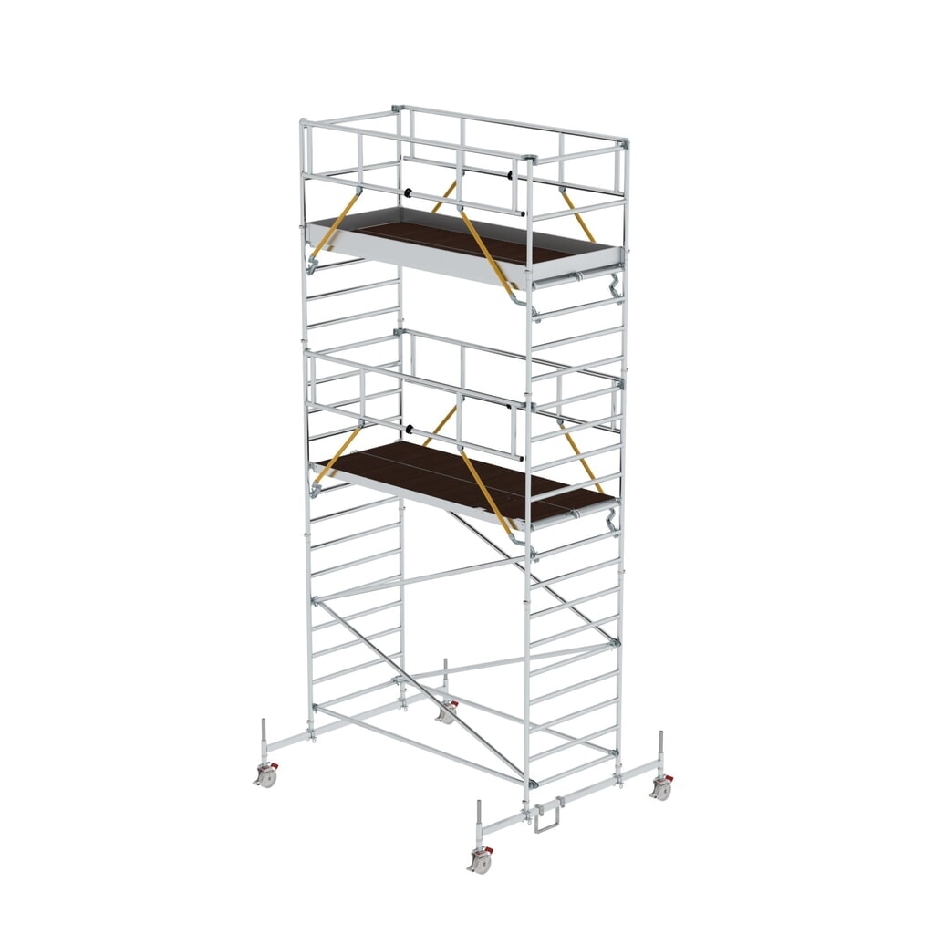 Munk Rollgerüst SG 1,35 x 3,0 m mit Fahrbalken und Doppel-Plattform Plattformhöhe 5,78 m Produktabbildung: Munk Rollgerüst SG 1,35 x 3,0 m mit Fahrbalken und Doppel-Plattform Plattformhöhe 5,78 m