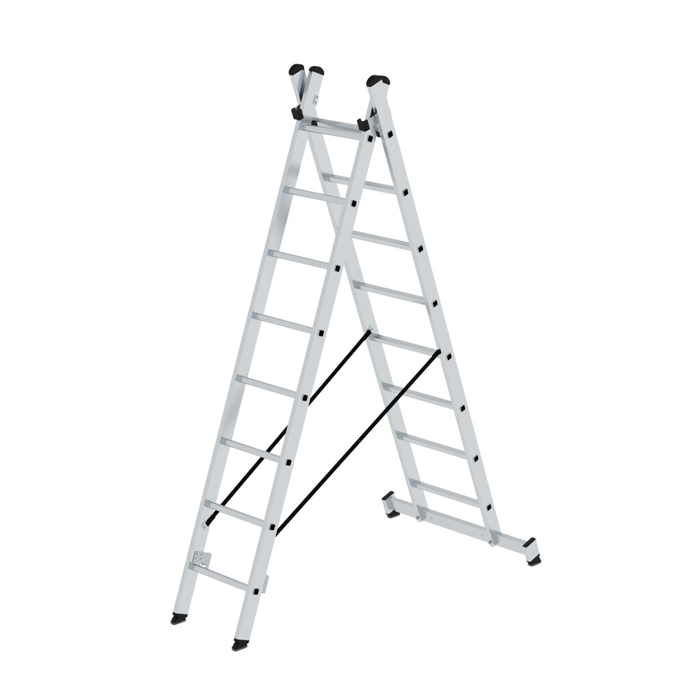 Produktabbildung: Munk Sprossen-Mehrzweckleiter 2-teilig mit nivello®-Traverse 2x8 Sprossen