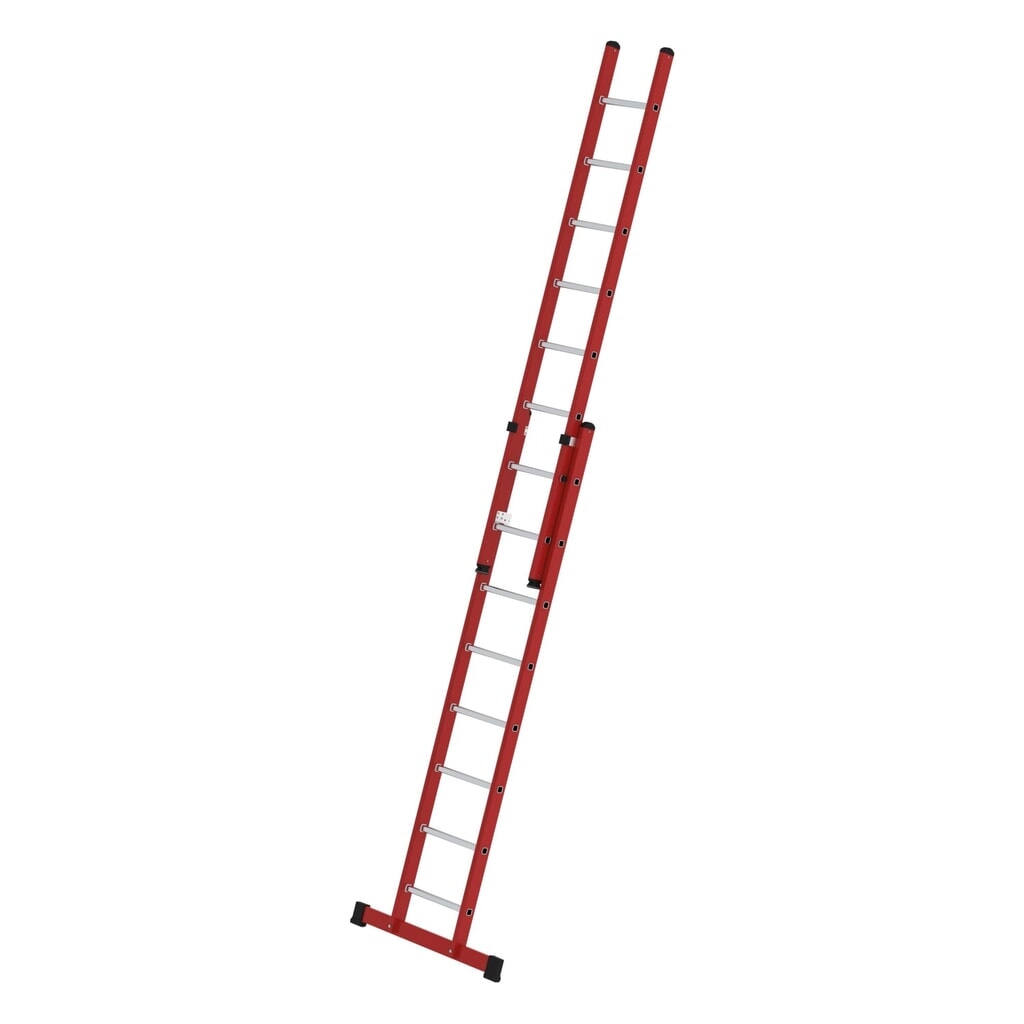 Munk Sprossen-Schiebeleiter 2-teilig GFK/Alu mit Standard-Traverse 2x8 Sprossen Produktabbildung: Munk Sprossen-Schiebeleiter 2-teilig GFK/Alu mit Standard-Traverse 2x8 Sprossen