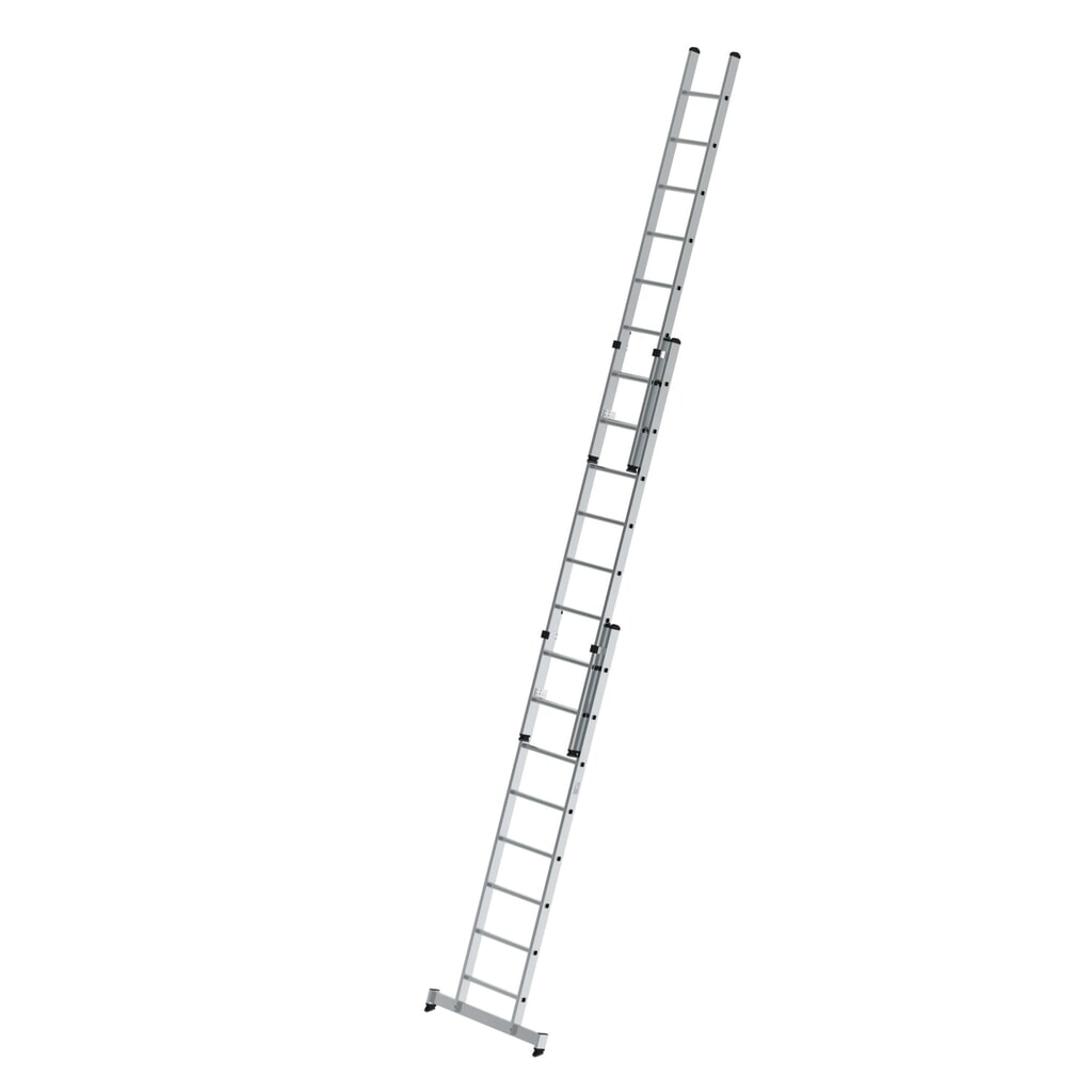 Munk Sprossen-Schiebeleiter 3-teilig mit nivello®-Traverse 3x8 Sprossen Produktabbildung: Munk Sprossen-Schiebeleiter 3-teilig mit nivello®-Traverse 3x8 Sprossen