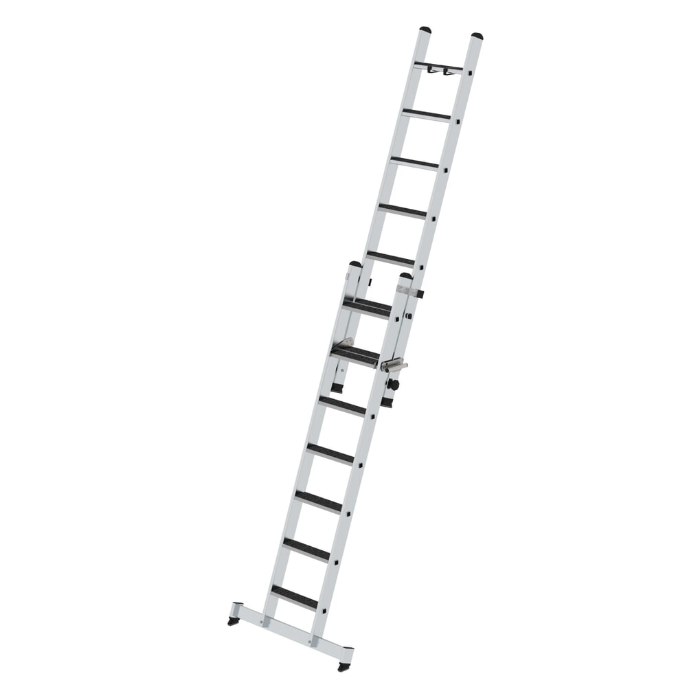 Produktabbildung Nr. 2: Munk Stufen-Schiebeleiter 2-teilig mit nivello-Traverse und clip-step R13 2x7
