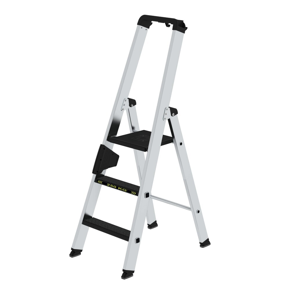 Produktabbildung: Munk Stufen-Stehleiter 250 kg einseitig begehbar mit clip-step R13 3 Stufen