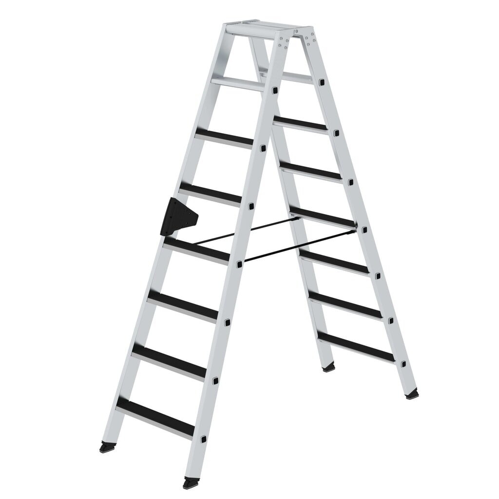 Produktabbildung: Munk Stufen-Stehleiter beidseitig begehbar mit clip-step 2x8 Stufen