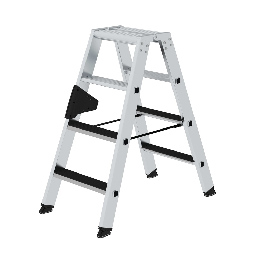 Produktabbildung: Munk Stufen-Stehleiter beidseitig begehbar mit clip-step 2x4 Stufen