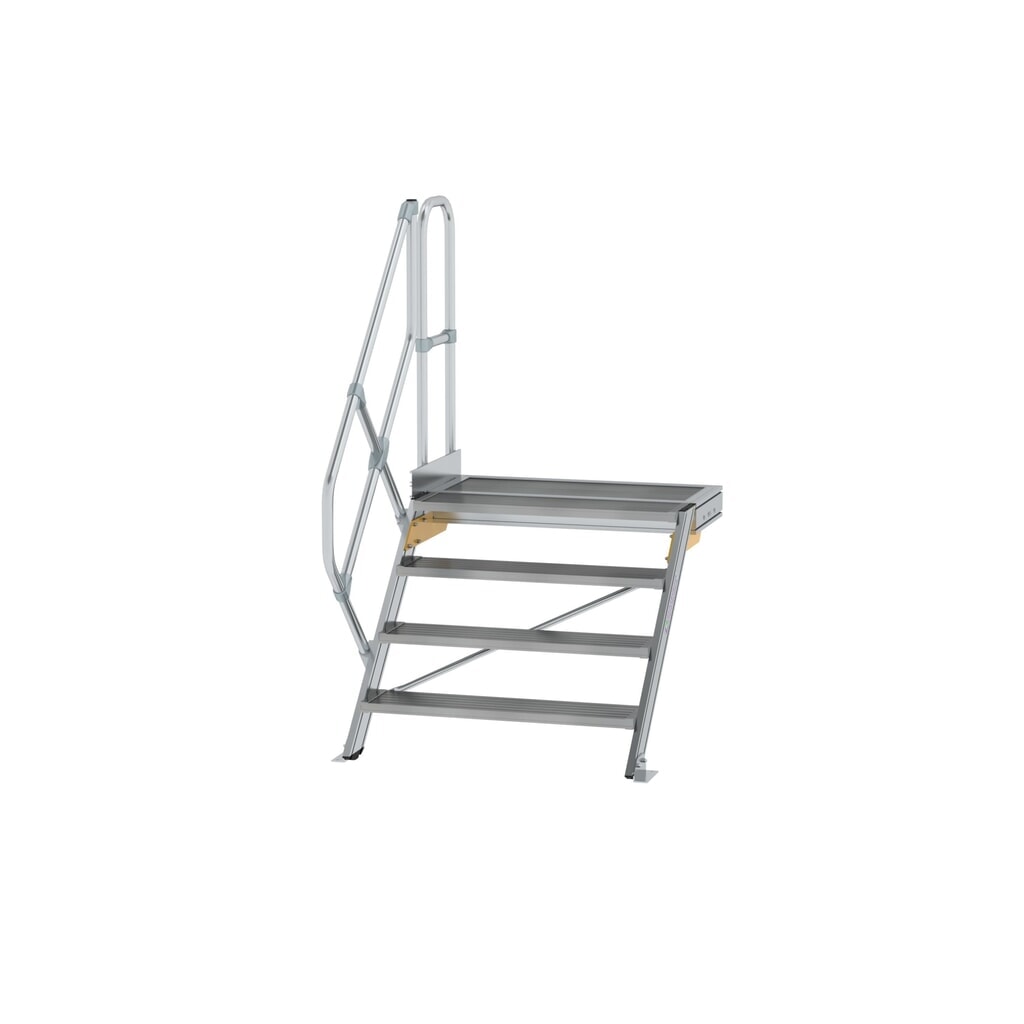 Munk Treppe mit Plattform 45° Stufenbreite 1000 mm 4 Stufen Aluminium geriffelt Produktabbildung: Munk Treppe mit Plattform 45° Stufenbreite 1000 mm 4 Stufen Aluminium geriffelt