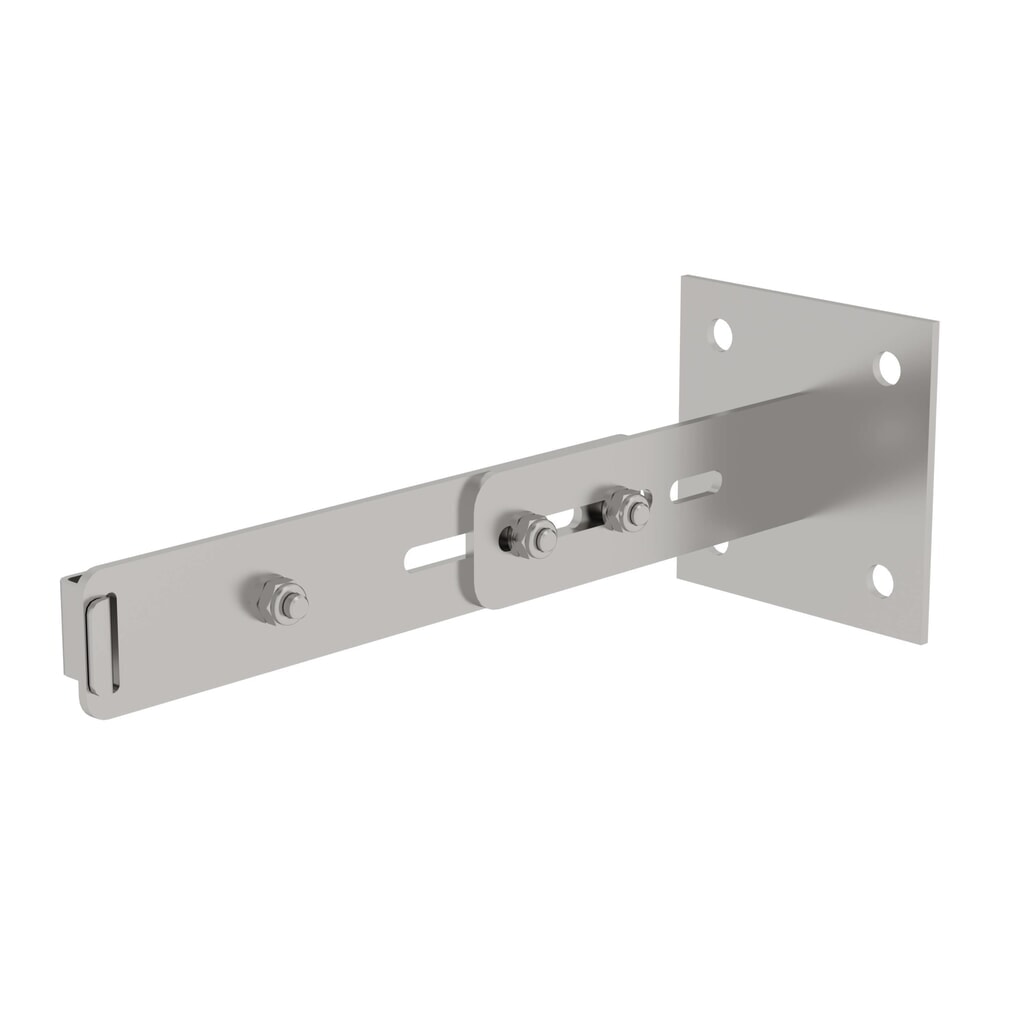 Produktabbildung: Munk Wandhalter m. Klemmbügel, verstellbar 275-375mm, Edelstahl