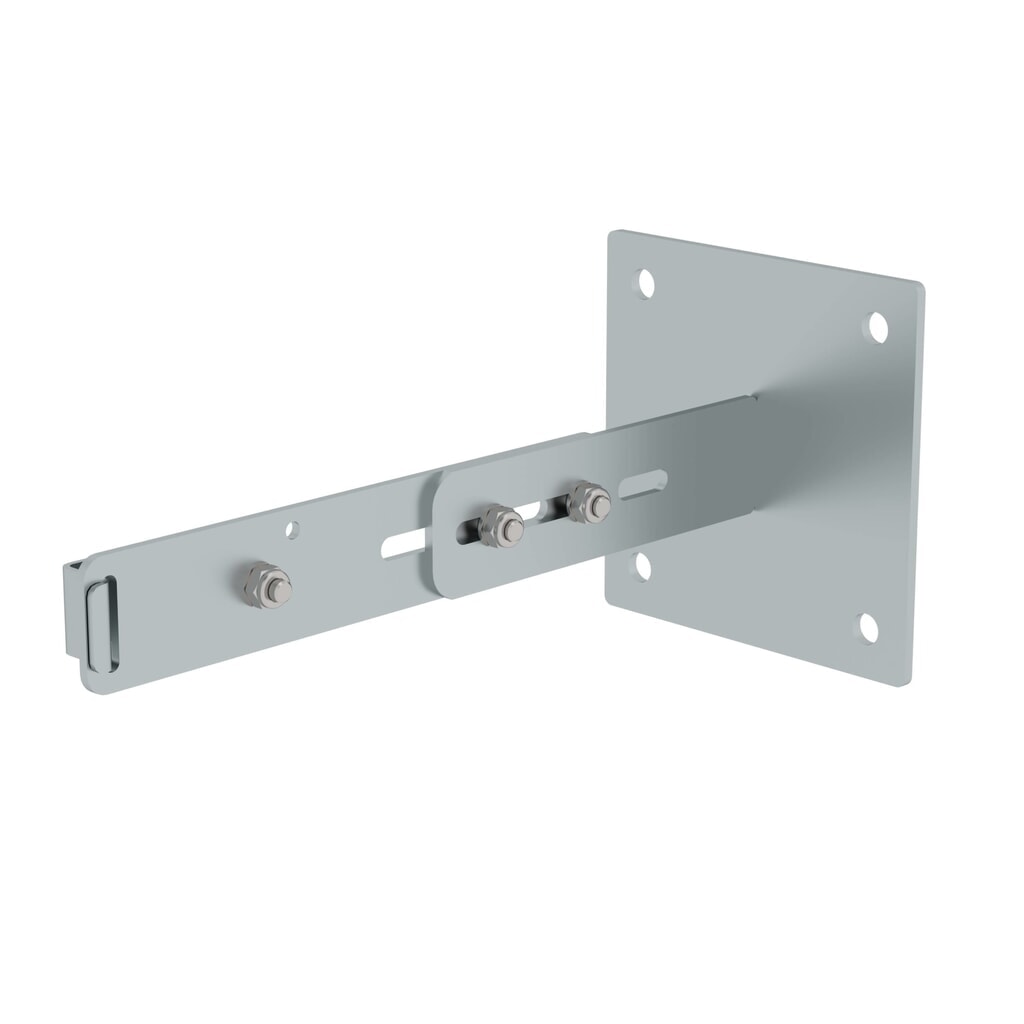 Munk Wandhalter m. Klemmbügel, verstellbar 275-375mm, Stahl verzinkt Produktabbildung: Munk Wandhalter m. Klemmbügel, verstellbar 275-375mm, Stahl verzinkt