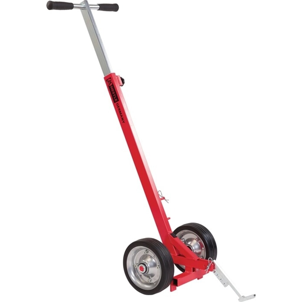 NESTLE Kanaldeckelheber, fahrbar, Länge 980-1480 mm, rot pulverbeschichtet Produktabbildung Nr. 1: NESTLE Kanaldeckelheber, fahrbar, Länge 980-1480 mm, rot pulverbeschichtet