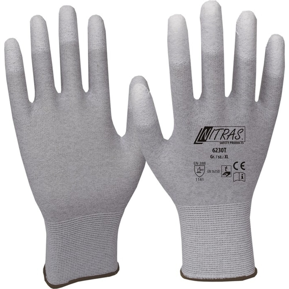 Produktabbildung: NITRAS Handschuhe Gr.10 grau/weiss EN 388,EN