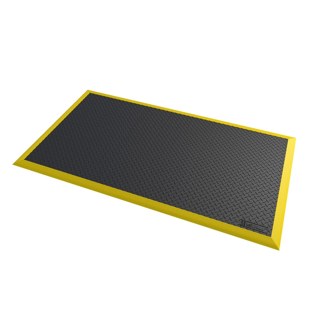 Produktabbildung: NoTrax Anti-Ermüdungsmatte Diamond Flex™, BxL 970 x 1.630 mm, schwarz/gelb