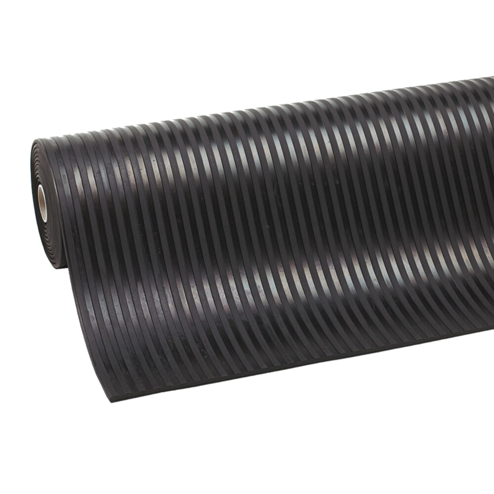 Produktabbildung: NoTrax Gummiauflage Rib ‘n’ Roll P3™, grob gerillt, BxL 1.000 x 10.000 mm, schwarz