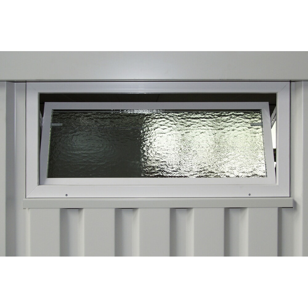 Produktabbildung: Oberlicht für Tageslichtausleuchtung, Kunststoffkippfenster, mit Scherenbeschlag für FLADAFI® Materialcontainer