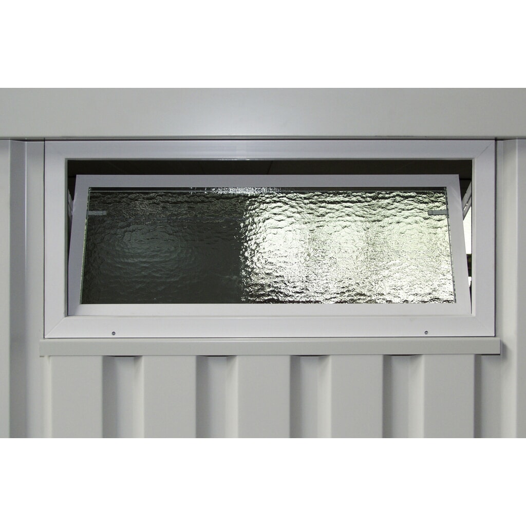Oberlicht für Tageslichtausleuchtung, Kunststoffkippfenster, mit Scherenbeschlag für FLADAFI® Materialcontainer Produktabbildung: Oberlicht für Tageslichtausleuchtung, Kunststoffkippfenster, mit Scherenbeschlag für FLADAFI® Materialcontainer