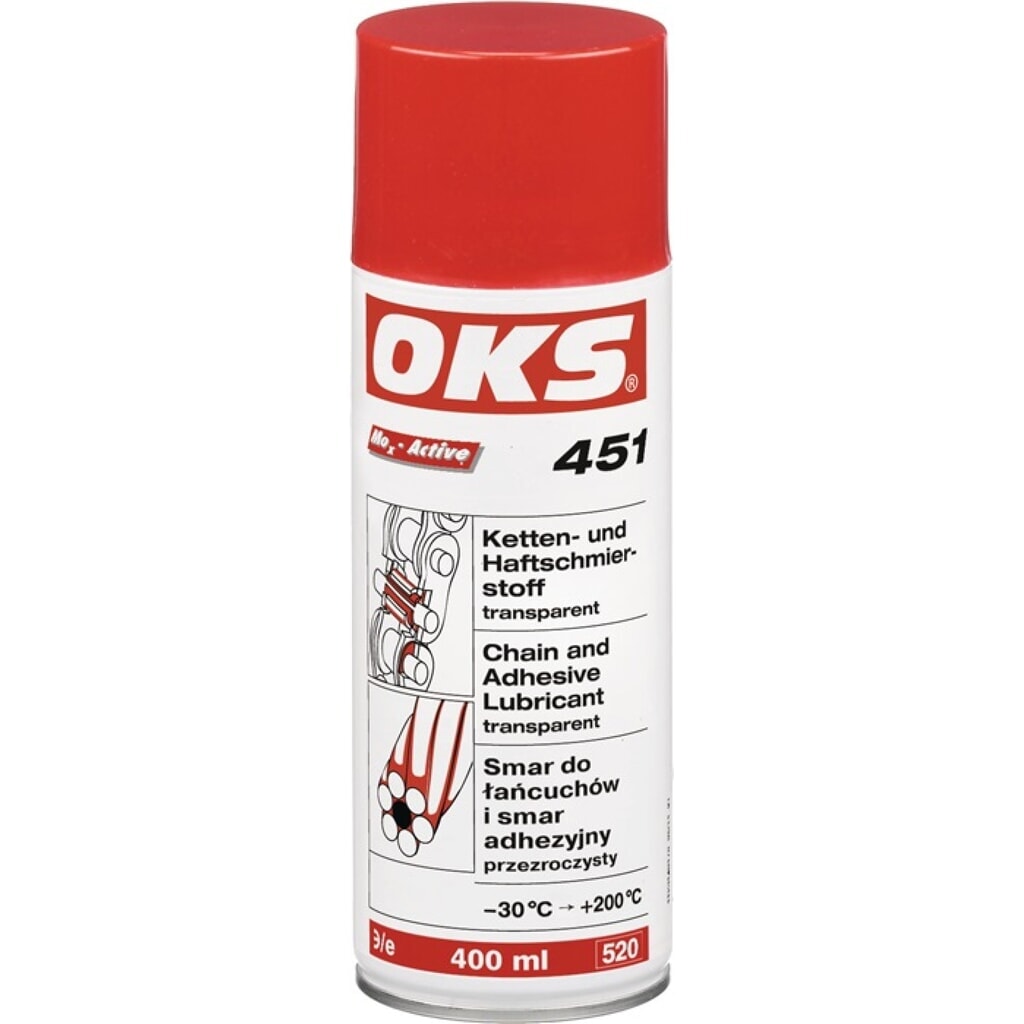 OKS Ketten-/Haftschmierstoff 451 400 ml transp.Spraydose Produktabbildung Nr. 1: OKS Ketten-/Haftschmierstoff 451 400 ml transp.Spraydose