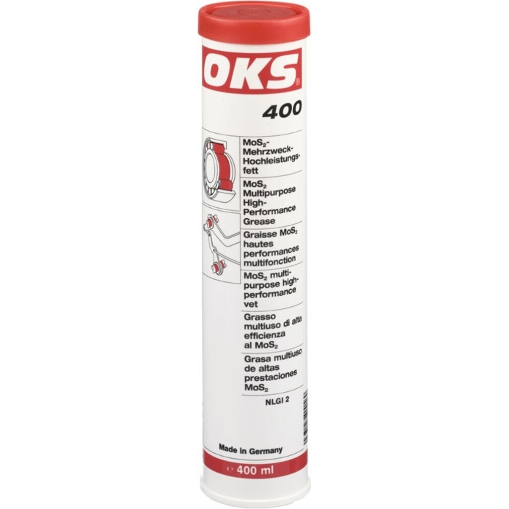 OKS MoS² Hochleistungsfett 400 schwarz 400 ml Kartusche Produktabbildung: OKS MoS² Hochleistungsfett 400 schwarz 400 ml Kartusche