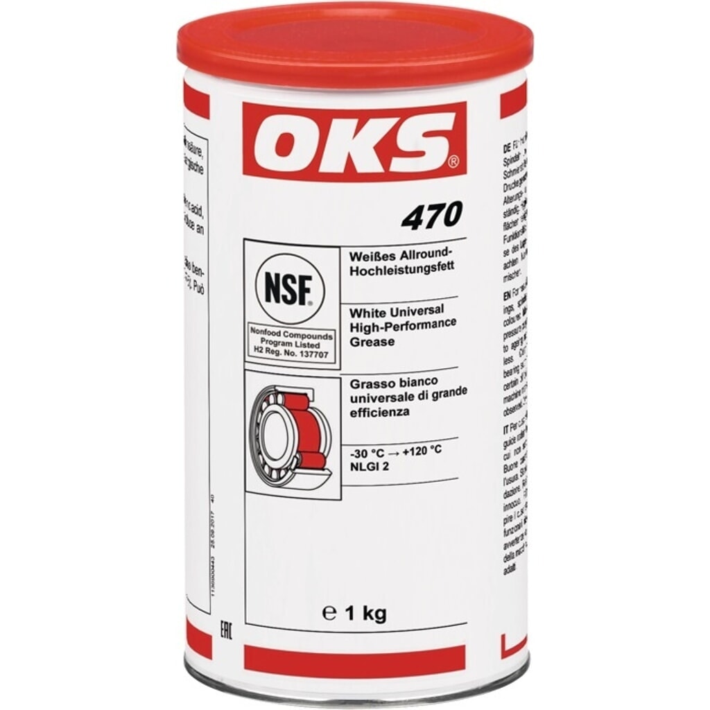 Produktabbildung Nr. 1: OKS Weisses Allround-Hochleistungsfett OKS 470, NSF H2, weiss, Dose, 1 kg
