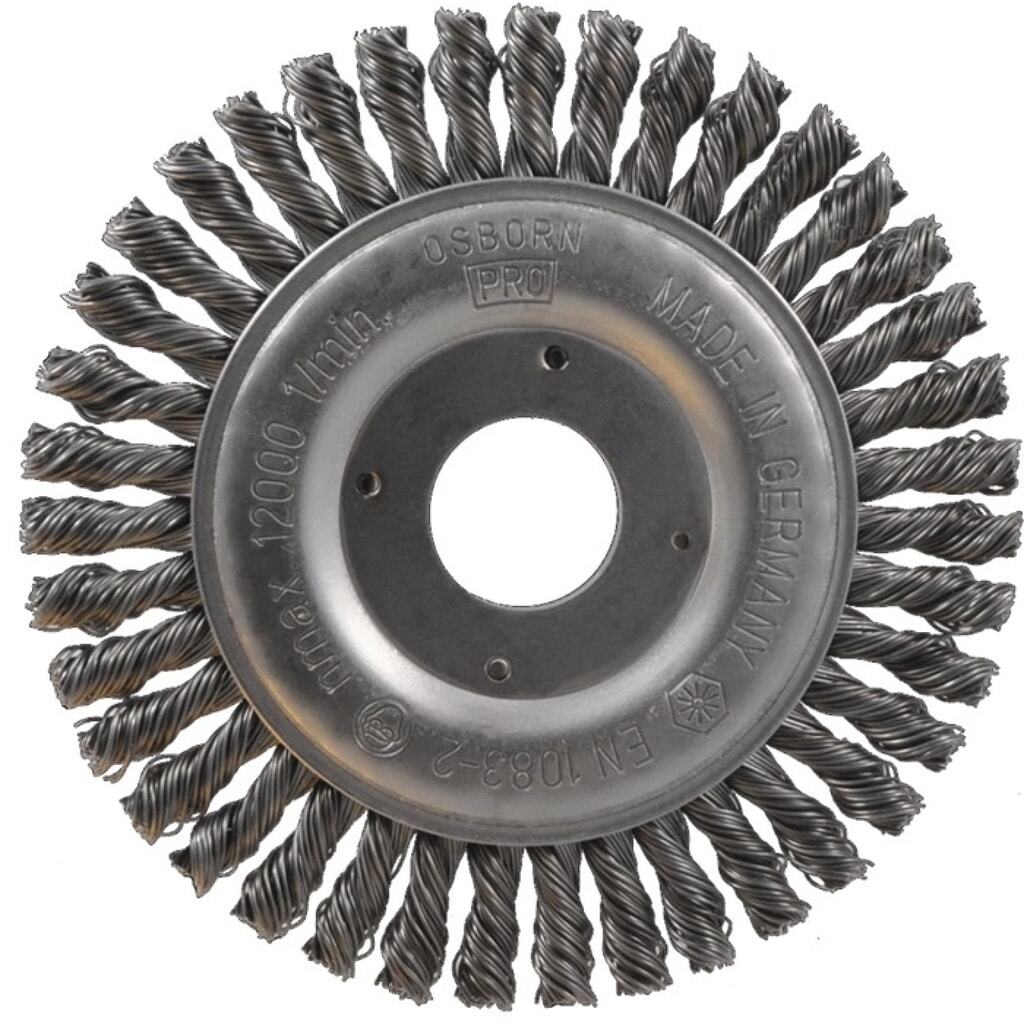 OSBORN Pipelinebürste, Stahl 6 mm, Ø 115 mm Drahtstärke 0,5 mm, 12500 min-¹ Produktabbildung: OSBORN Pipelinebürste, Stahl 6 mm, Ø 115 mm Drahtstärke 0,5 mm, 12500 min-¹