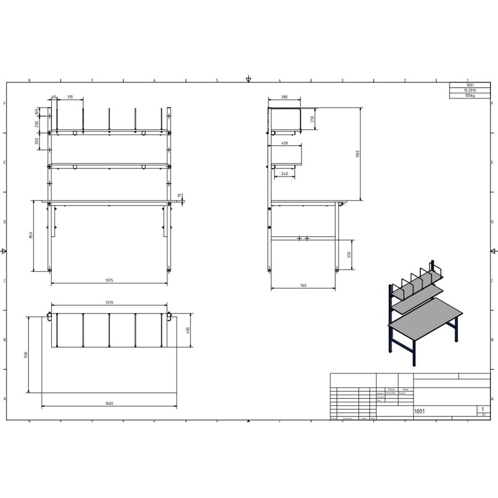 Produktabbildung Nr. 5: DAHMEN Packtisch Basic, einseitig, Komplett-Set, HxBxT 850 x 1.600 x 900 mm