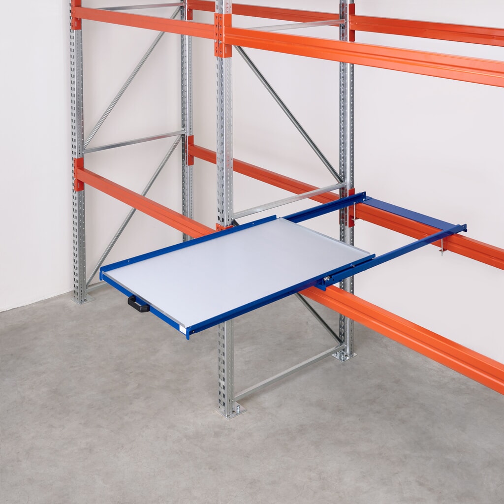 Palettenauszug mit Stahlboden, Tragkraft 200 kg, 70 % Auszugstiefe Produktabbildung Nr. 3: Palettenauszug mit Stahlboden, Tragkraft 200 kg, 70 % Auszugstiefe