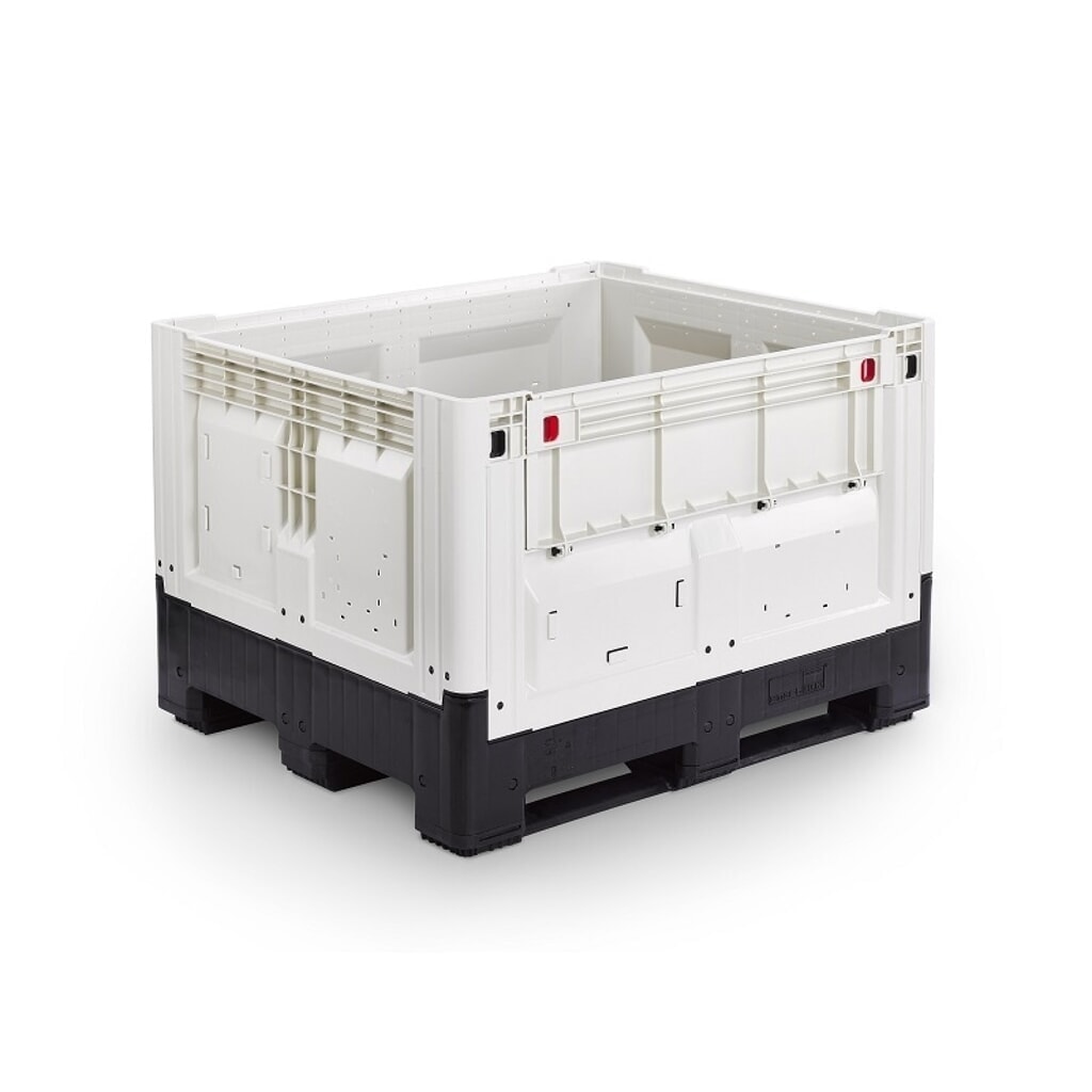 Palettenbox, klappbar, geschlossen, 1200x1000x800 mm, mit 3 Kufen Produktabbildung: Palettenbox, klappbar, geschlossen, 1200x1000x800 mm, mit 3 Kufen