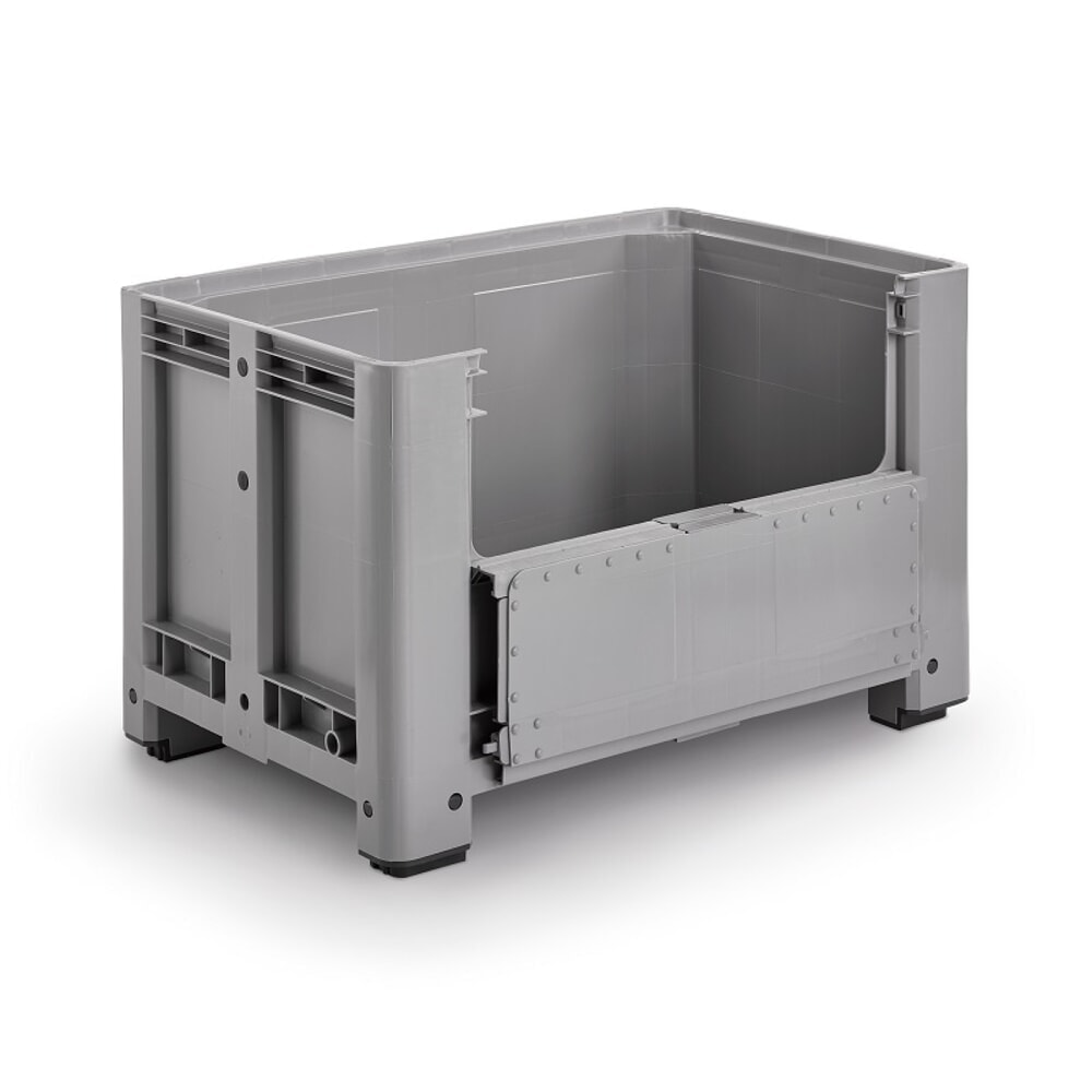Produktabbildung: Palettenbox M, 1200x800x760 mm, geschlossen, mit Entnahmeklappe und 4 Füssen