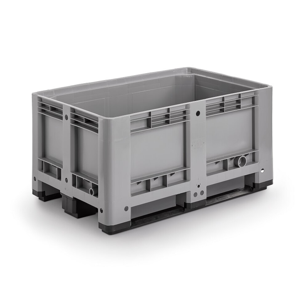 Produktabbildung: Palettenbox M, 1200x800x600 mm, geschlossen, mit 3 Kufen