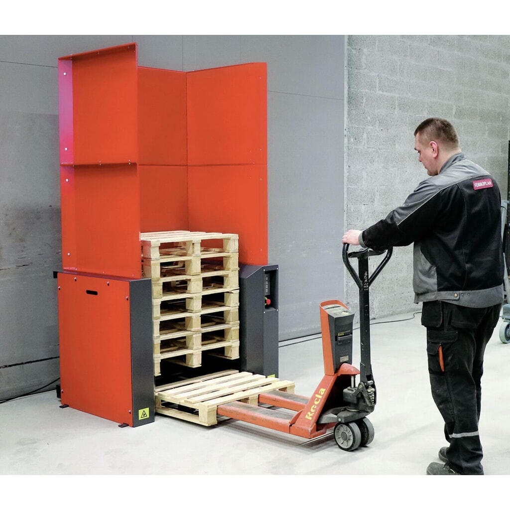 Palettenmagazin für 25 Europaletten à 1.200 x 800 mm, mit Sicherheitsabschrankung Produktabbildung Nr. 2: Palettenmagazin für 25 Europaletten à 1.200 x 800 mm, mit Sicherheitsabschrankung