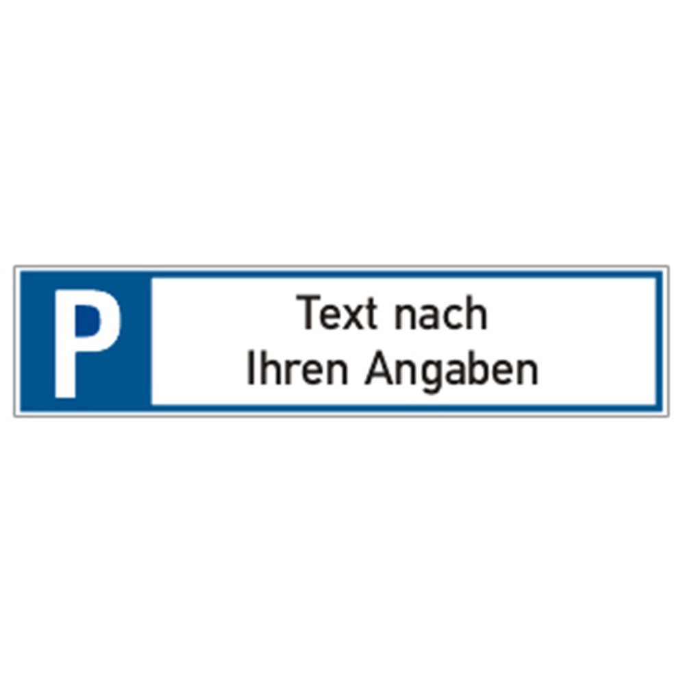 Produktabbildung: SafetyMarking® Parkplatzschild, länglich, mit Text nach Wunsch, HxB 110 x 520 mm
