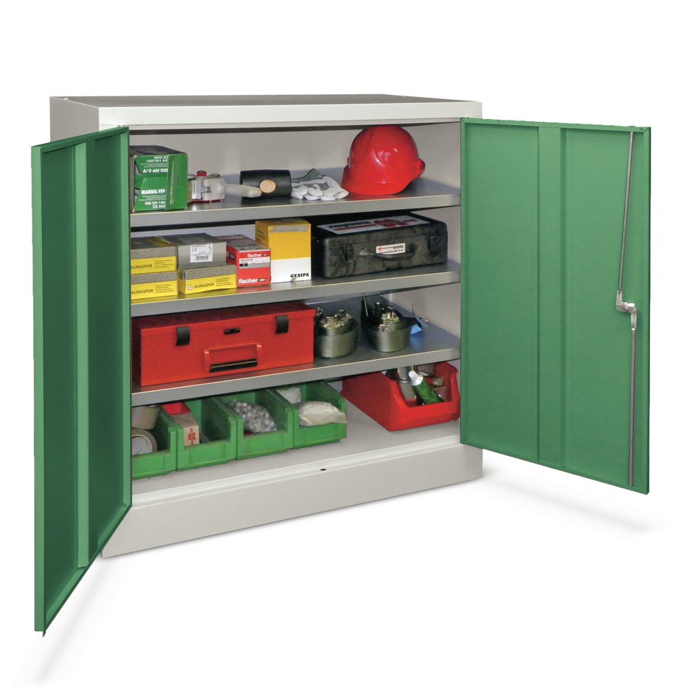 Produktabbildung: PAVOY Beistellschrank mit 3 Fachböden, HxBxT 1.000 x 1.000 x 500 mm, feuerrot, lichtgrau