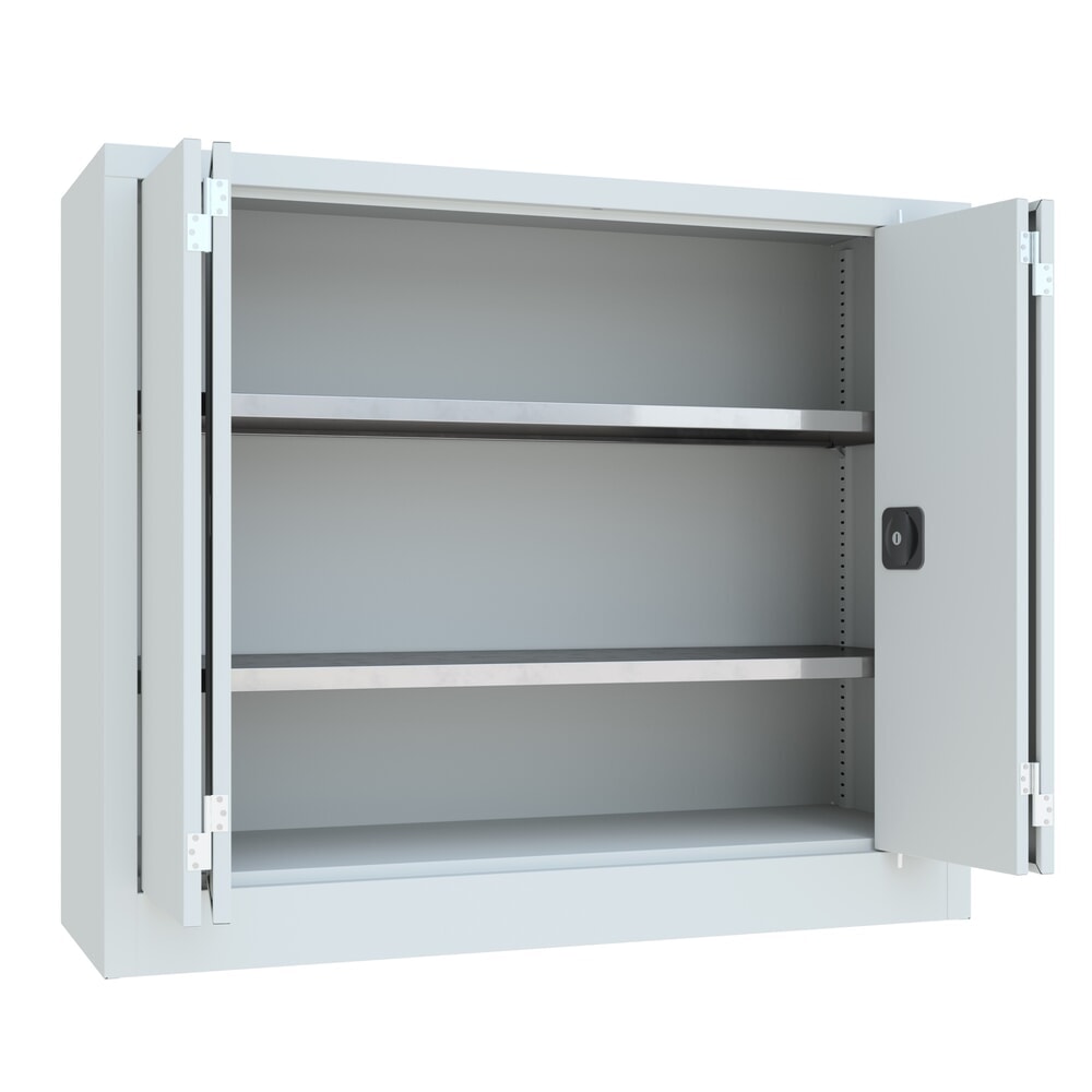 Produktabbildung Nr. 5: PAVOY Falttürenschrank mit 2 Fachböden, HxBxT 1.000 x 1.200 x 400 mm, lichtgrau, lichtgrau