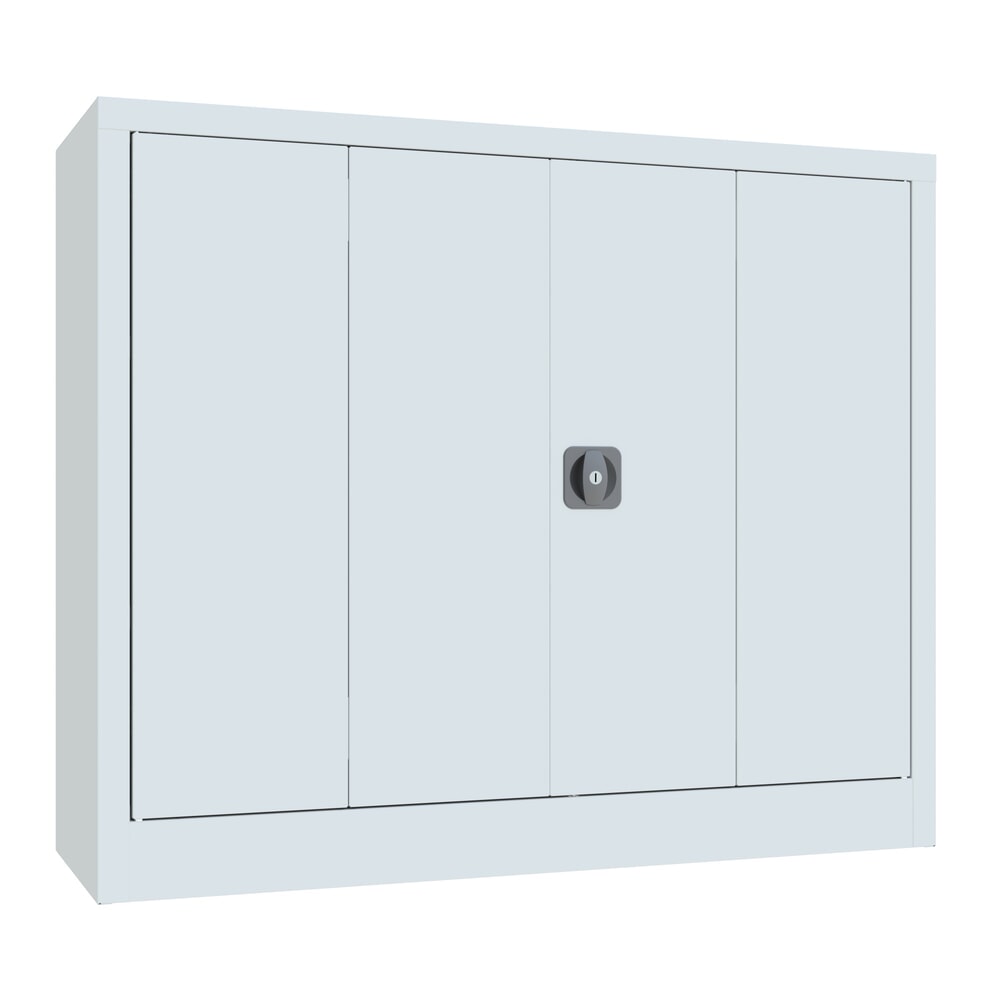 Produktabbildung: PAVOY Falttürenschrank mit 2 Fachböden, HxBxT 1.000 x 1.200 x 400 mm, lichtgrau, lichtgrau