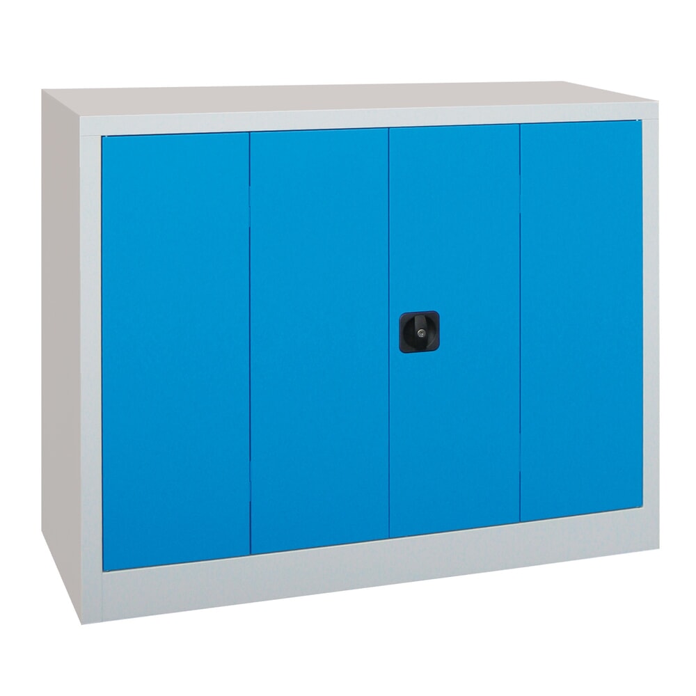 Produktabbildung Nr. 2: PAVOY Falttürenschrank mit 2 Fachböden, HxBxT 1.000 x 1.200 x 400 mm, lichtgrau, lichtgrau