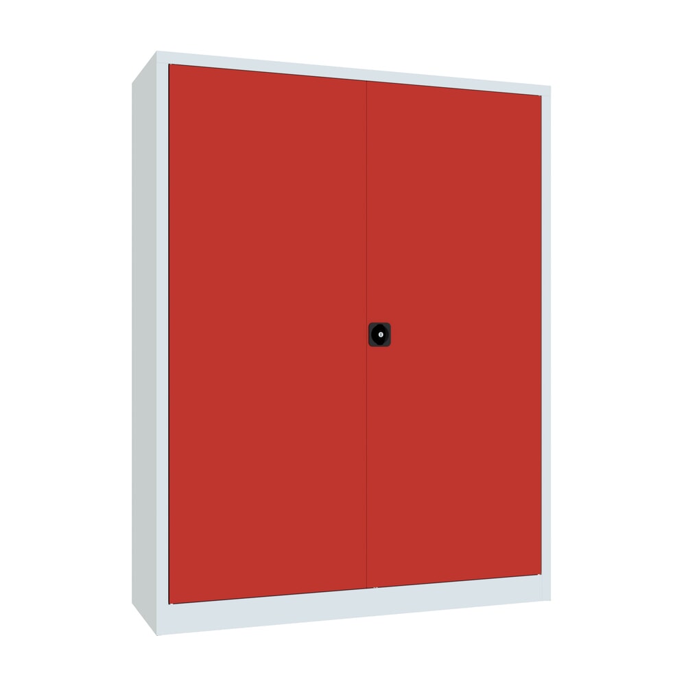 Produktabbildung: PAVOY Grossraum-Flügeltürschrank, 4 Fachböden, HxBxT 1.950 x 1.500 x 500 mm, feuerrot, lichtgrau