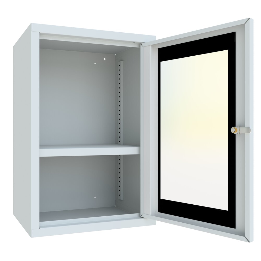 Produktabbildung Nr. 4: PAVOY Hängeschrank mit Sichtfenster, HxBxT 600 x 400 x 300 mm, lichtgrau, lichtgrau
