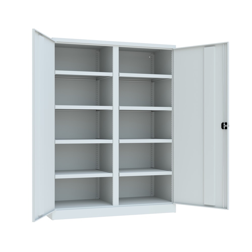 Produktabbildung Nr. 3: PAVOY Industrie-Schwerlastschrank Premium mit Mittelwand, 8 Fachböden, HxBxT 1.950 x 1.470 x 630 mm, lichtgrau, lichtgrau