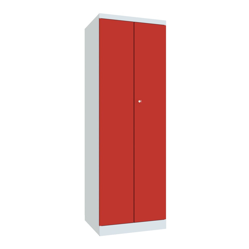 Produktabbildung: PAVOY Kleiderspind mit aufschlagenden Türen, HxBxT 1.800 x 600 x 500, gemeinsam verschliessbar, feuerrot, lichtgrau