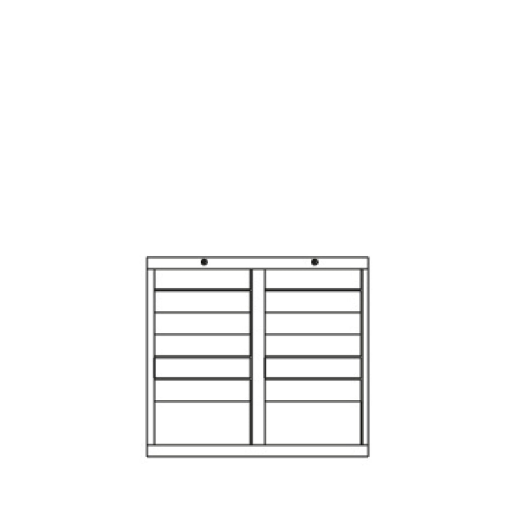 PAVOY Leichter Schubladenschrank, Gleitführung, Schubladen 12x100 + 2x200 mm, Breite 1.000 mm, enzianblau, lichtgrau Produktabbildung Nr. 5: PAVOY Leichter Schubladenschrank, Gleitführung, Schubladen 12x100 + 2x200 mm, Breite 1.000 mm, enzianblau, lichtgrau