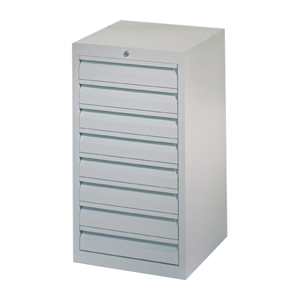 Produktabbildung Nr. 6: PAVOY Leichter Schubladenschrank, Gleitführung, Schubladen 8x100 mm, Breite 500 mm, feuerrot, lichtgrau