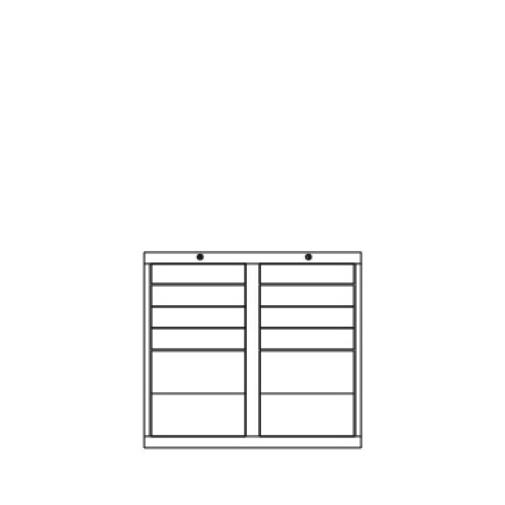 Produktabbildung Nr. 5: PAVOY Leichter Schubladenschrank, Gleitführung, Schubladen 8x100 + 4x200 mm, Breite 1.000 mm, enzianblau, lichtgrau