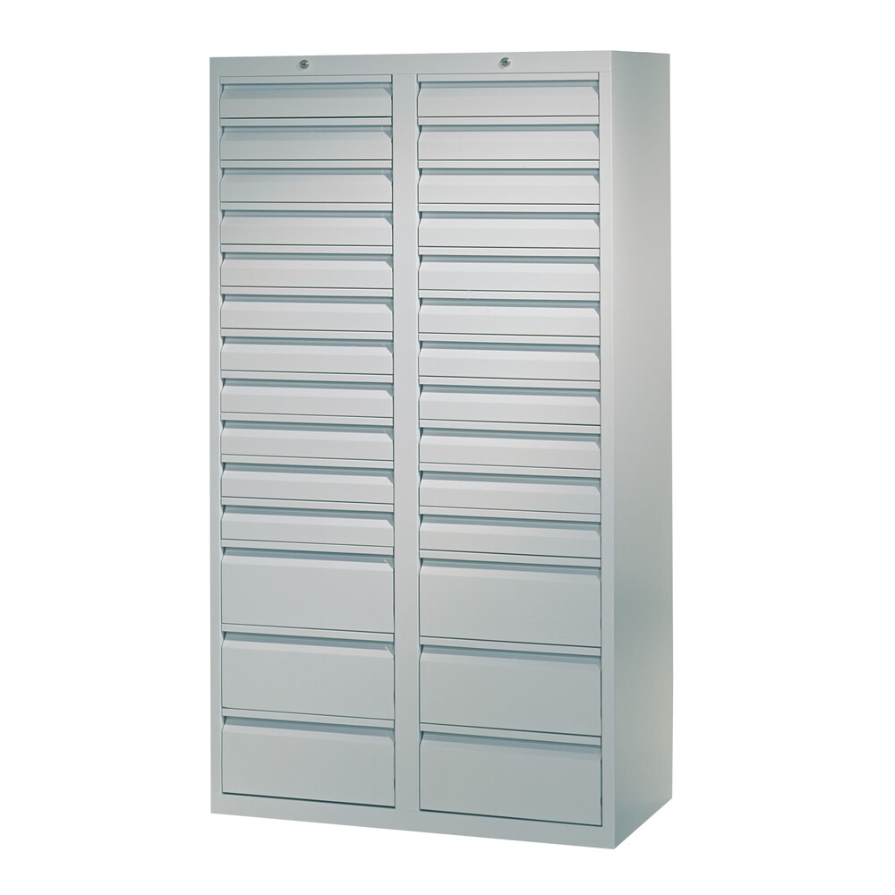 Produktabbildung Nr. 3: PAVOY Leichter Schubladenschrank, Rollenführung, Schubladen 22x100 + 6x200 mm, Breite 1.000 mm, anthrazitgrau, lichtgrau