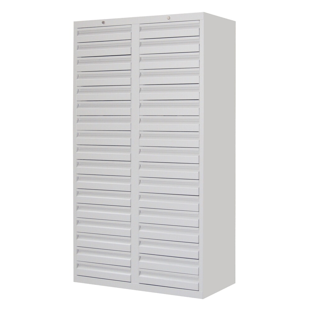 Produktabbildung Nr. 2: PAVOY Leichter Schubladenschrank, Rollenführung, Schubladen 30x100 + 2x200 mm, Breite 1.000 mm, enzianblau, lichtgrau
