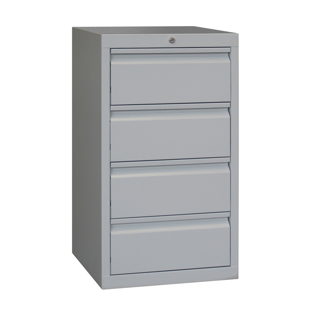 Produktabbildung Nr. 2: PAVOY Leichter Schubladenschrank, Gleitführung, Schubladen 4x200 mm, Breite 500 mm, enzianblau, lichtgrau