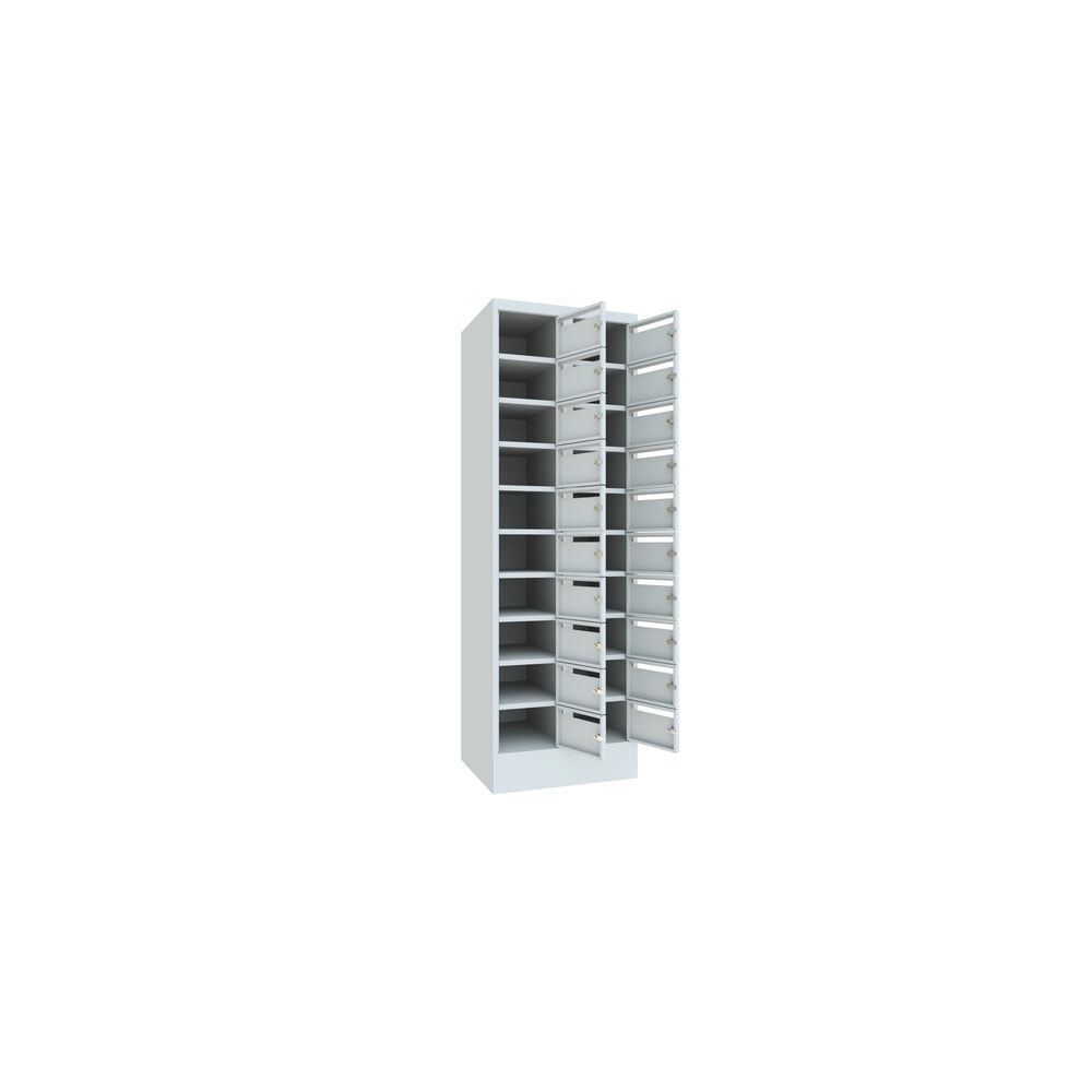 Produktabbildung Nr. 4: PAVOY Postverteilschrank, 2x 10 Fächer, HxBxT 1.850 x 600 x 500 mm, lichtgrau, lichtgrau